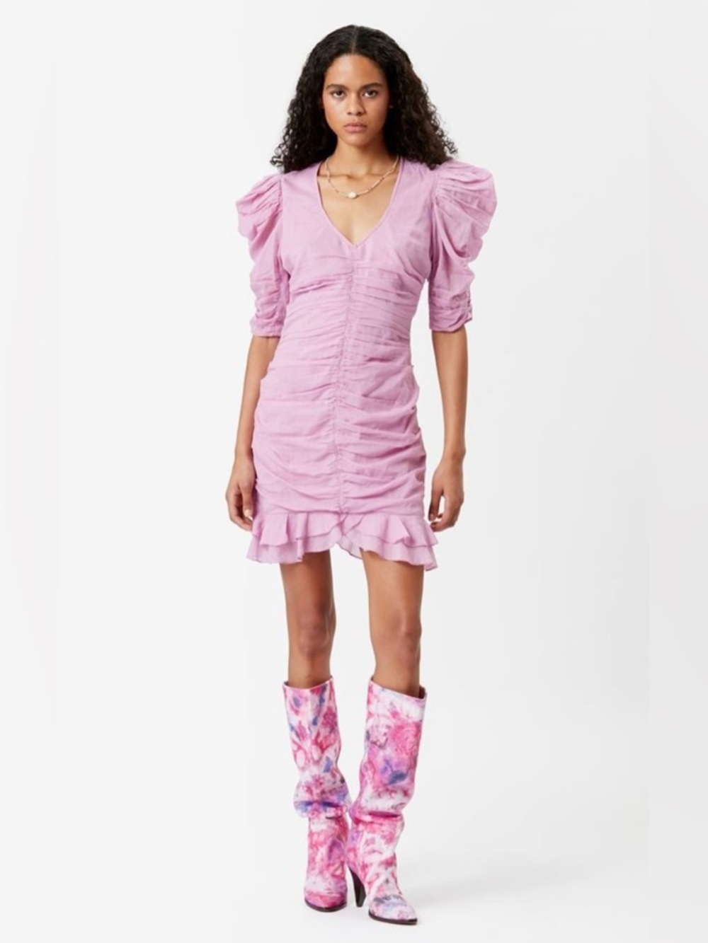 MARANT ÉTOILE
Sireny Puff-Sleeve Cotton Mini Dress